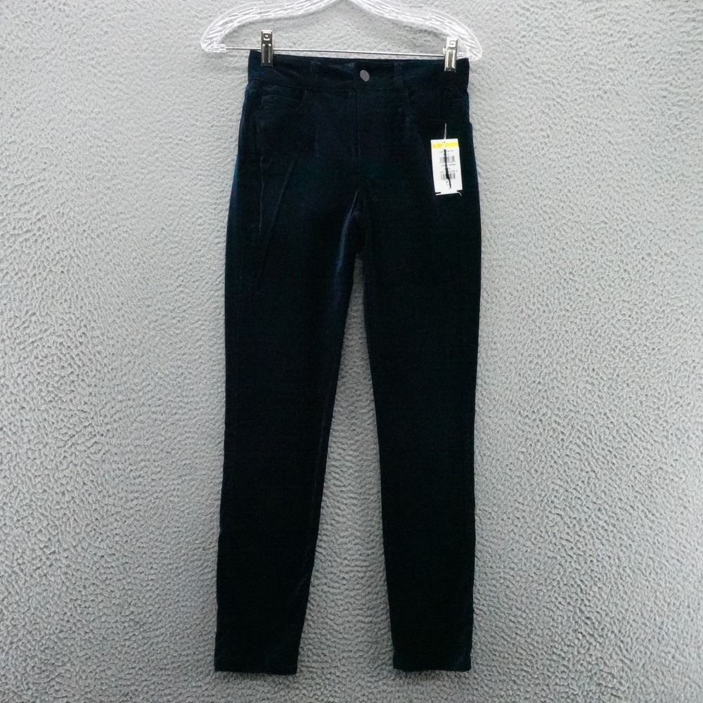 Paige‎ Hoxton Ankle Velvet Skinny Pants Navy Blue High Rise Size 23 NEW